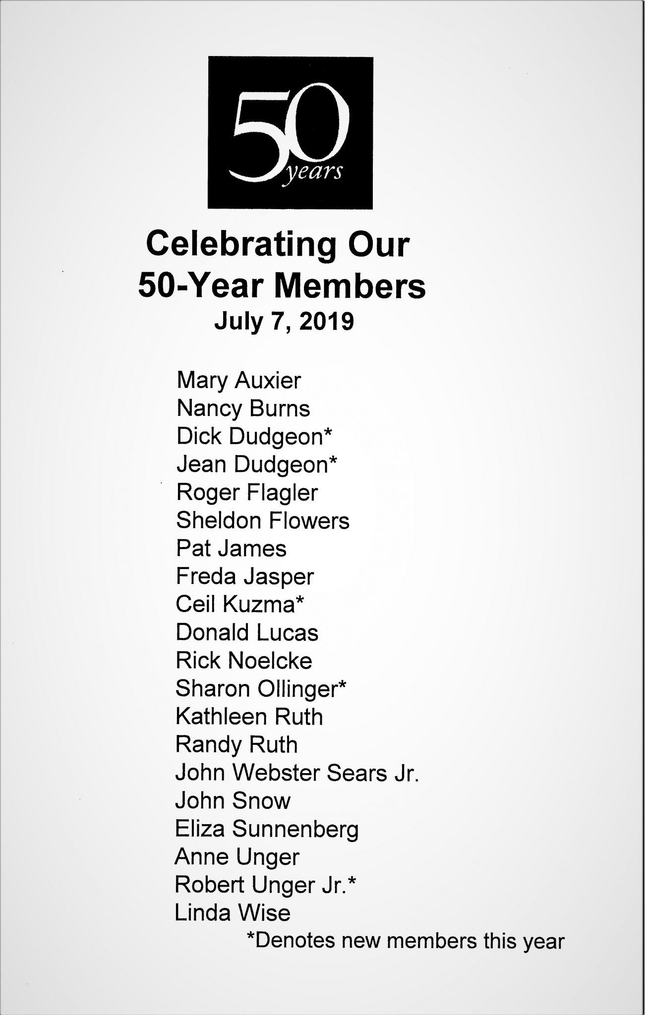 50 Year Members